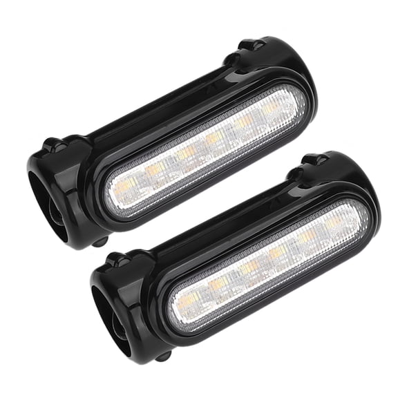 Yajisi 32mm 1.25 inches Motorcycle 12 LED Turn Signal Indicator Driving Lights Fit for Kawasaki Honda Yamaha Indian Waterproof Crash Bar Bumper Light Black