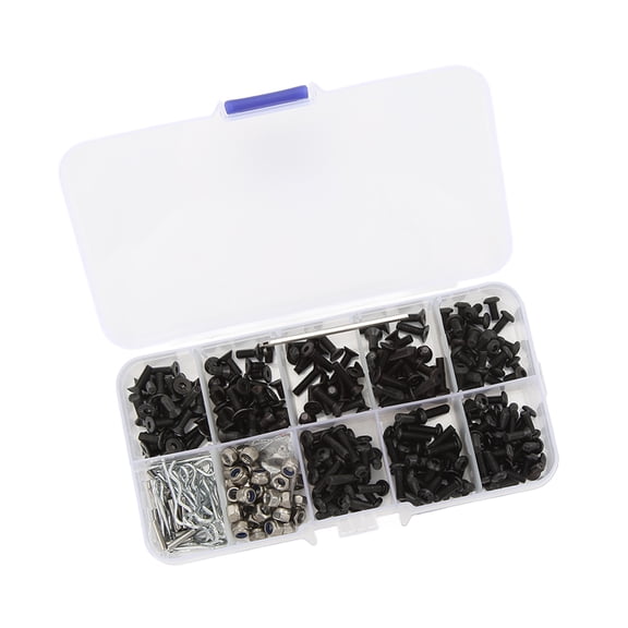 Yajisi 361 Pieces Universal RC Car Screws Kit Stainless Steel Replacement Hardware Fasteners Set for 1/8 and 1/10 Scale Traxxas Redcat HSP HPI Arrma Losi Models, Assorted M3 Flat Round Pan Head