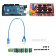 Yajisi 3D Printer Accessory RAMPS 1.4 LCD Control Board With 5 A4988 Modules Aluminum Blocks Terminals RepRap DIY Driver Expansion Set 7.1 x 5.9 inches / 18 x 15 cm