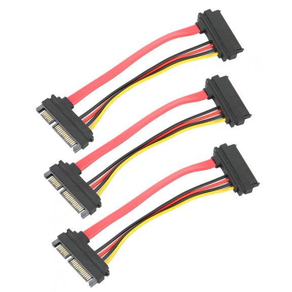 Yajisi 3PCS SATA 29-Pin Female to SATA 22-Pin Male Hard Disk Data Cable, Plastic Material Connectors for Home Mobile Using, High Speed Transmission, Reliable Performance, 2.1 oz / 60 g, 3-Pack