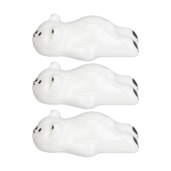 Yajisi 3pcs Nail Art Pen Holder Cartoon Bear Shaped Innovative Ceramic Nail Brush Stand for Nail Salon, Cute Desk Organizer, Home & Professional Use (2.36 inches / 6 cm)