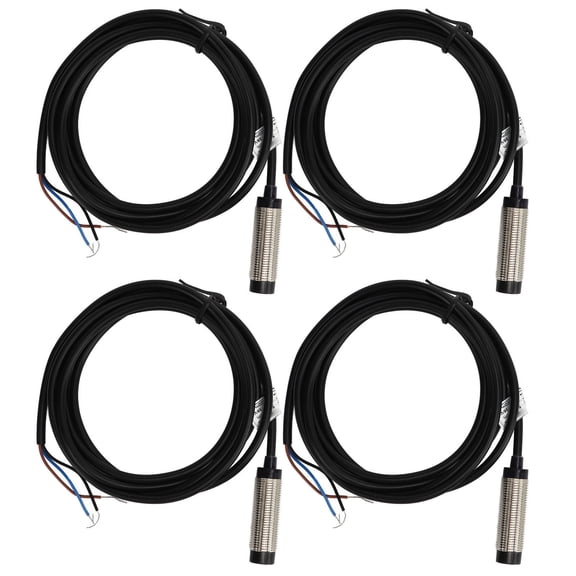 Yajisi 4-Pack Inductive Proximity Sensor Switch, 12mm / 0.47 inches Probe NPN 3-Wire Normally Open (NO) Contact, 4mm / 0.16 inches Detection Distance, 6-36VDC Approach Sensor