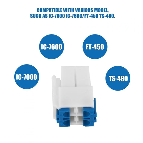 Yajisi 4 Pin Radio Power Cable Cord Connector Set for IC-7000 IC-7600 FT-450 TS-480 Short Wave