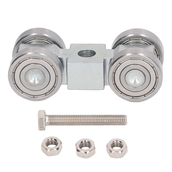 Yajisi 4 Wheel Pulley Assembly Stainless Steel Deep Groove Ball Bearing Roller Pulley for Small Trolley Heavy Duty Moving Hardware, 3.54 inches / 9 cm, Silver