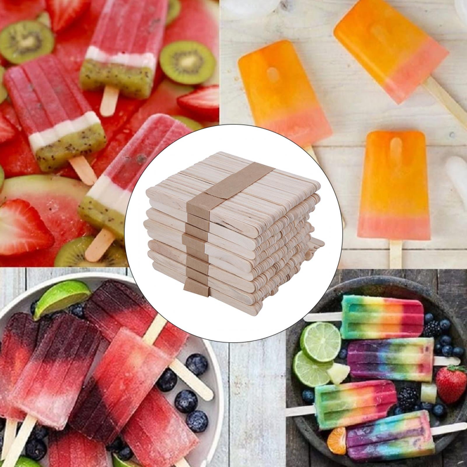 Yajisi 400Pcs Natural Wood Craft Sticks, 4.5 Inch Ice Cream Sticks for DIY Arts and Crafts