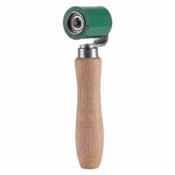 Yajisi 40mm / 1.6 Inches Silicone High Temperature Resistant Seam Hand Pressure Roller, Green Roofing PVC Welding Tool with Solid Wooden Handle for Plastic Tarpaulin Wallpaper Seaming, 1 Pack