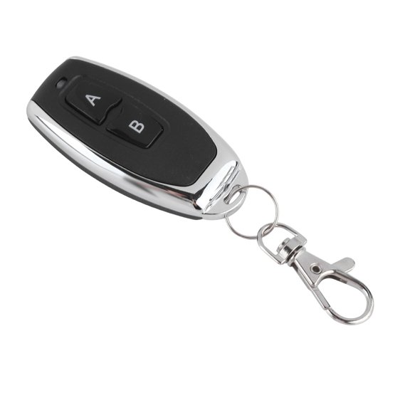 Yajisi 433MHz AB Buttons Metal RF Wireless Transmitter Learning Code Remote Control for Garage Doors, Up to 100m / 328ft Range, Fixed Frequency EV1527 Code Controller, Silver/Black