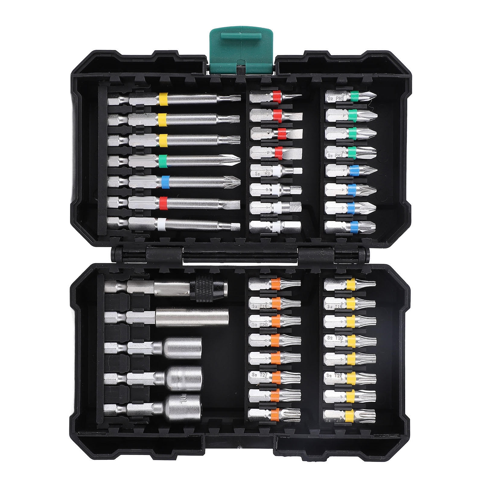 Yajisi 44‑Piece Impact Driver Bit Set – Alloy Steel, High‑Torsion, Magnetic, Color‑Coded, Universal 1/4" Drill & Driver Compatible
