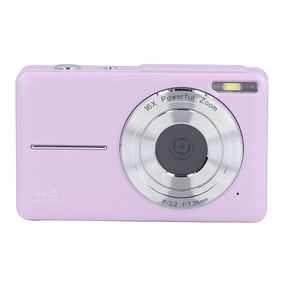 Yajisi 44MP Digital Camera 1080P HD 16X Zoom Auto Focus 2.5 Inch IPS Display Pocket Point and Shoot Camera for Travel Life Recording Purple US Plug 100-240V / 243g 8.57oz