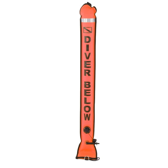 Yajisi 47.2 x 5.9 inches / 120 x 15 cm Scuba Diving Inflatable Surface Marker Buoy High Visibility Signal Tube Orange Red