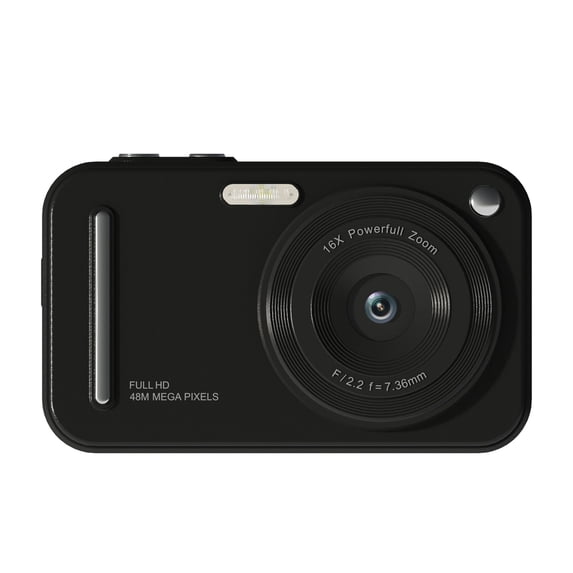 Yajisi 48MP 1080P UHD Digital Camera, 16X Digital Zoom Auto Focus Anti-Shake Vlog Camera for Students, Includes 32GB Card, 2.4 in / 6.1 cm Display, Portable Travel Point and Shoot Camera (Black)