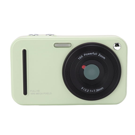 Yajisi 48MP 1080P UHD Digital Camera, 16X Digital Zoom Auto Focus Anti-Shake Vlog Camera for Students, Includes 32GB Card, 2.4 in / 6.1 cm Display, Portable Travel Point and Shoot Camera (Green)