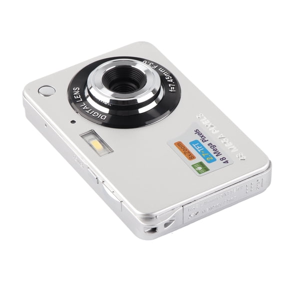 Yajisi 4K Vlogging Camera 48MP Compact Digital Camera 2.7 Inch LCD Anti Shake 8x Zoom Silver