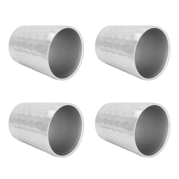 Yajisi 4PCS 300ML / 10.14 oz Stainless Steel Double Layer Stackable Water Cup Outdoor Camping Mug Set, 9.05 inches / 23 cm Pack