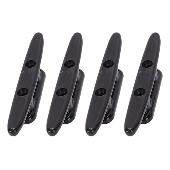 Yajisi 4PCS 4 Inch Dock Cleats Black Plastic Marine Kayak Rope Cleats for Speedboats Yachts Sailboats High Strength Mooring Tie Down Hardware Fits Canoe Pontoon Deck Size 10.16 cm