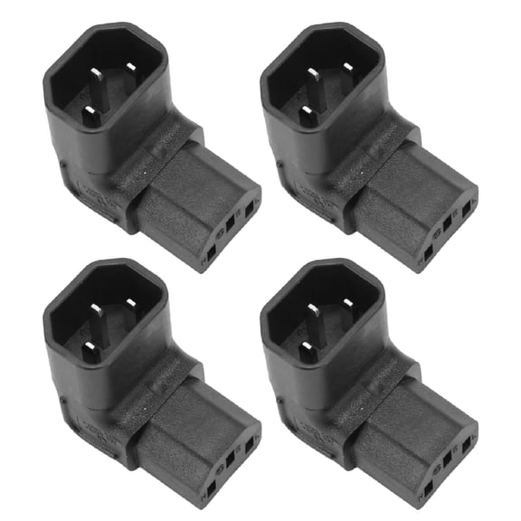 Yajisi 4Pcs C14 to C13 Adapter 90 Degree IEC320 Power Converter 2500W 2.5A-10A 250V PVC Copper for UPS PDU Server Computer
