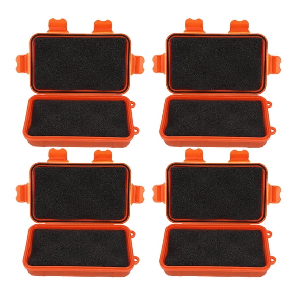Yajisi 4Pcs Outdoor Tool Small Survival Storage Box Shakeproof Pressure Resistant Waterproof Sealing Container Heavy Duty Dry Box for Camping and Hiking (5.3 x 3.1 inches / 13.5 x 8.0 cm)