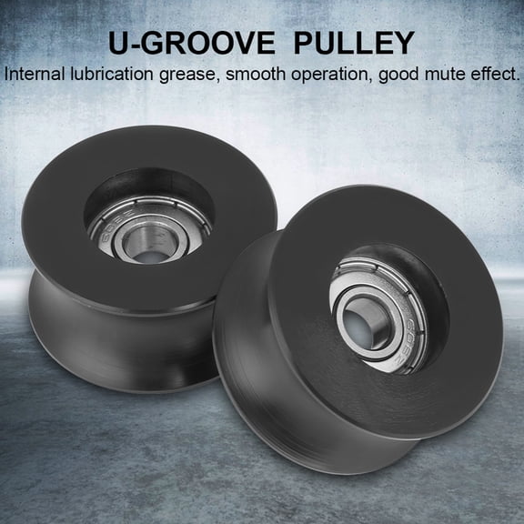 Yajisi 4pcs 0840UU U-Groove Pulley Roller Guide Wheel 8x39.5x20.1mm / 0.31x1.55x0.79 inches