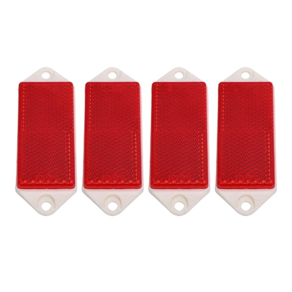 Yajisi 4pcs Rectangular Reflectors Screw On Plastic Enhance Traffic Safety Posts Reflectors for Trailer Truck Motorcycle Fence Gate Red, 3.62 x 1.34 in / 92 x 34 cm