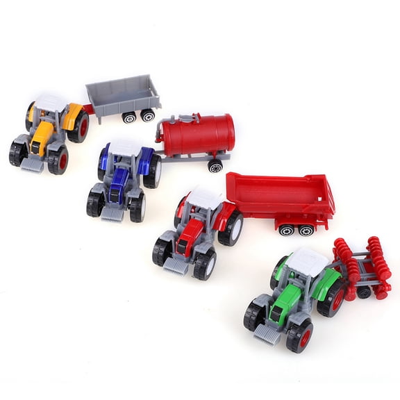 Yajisi 4pcs/set 1:64 Scale High Simulation Agricultural Farmer Vehicle Model Mini Kids Car Toy