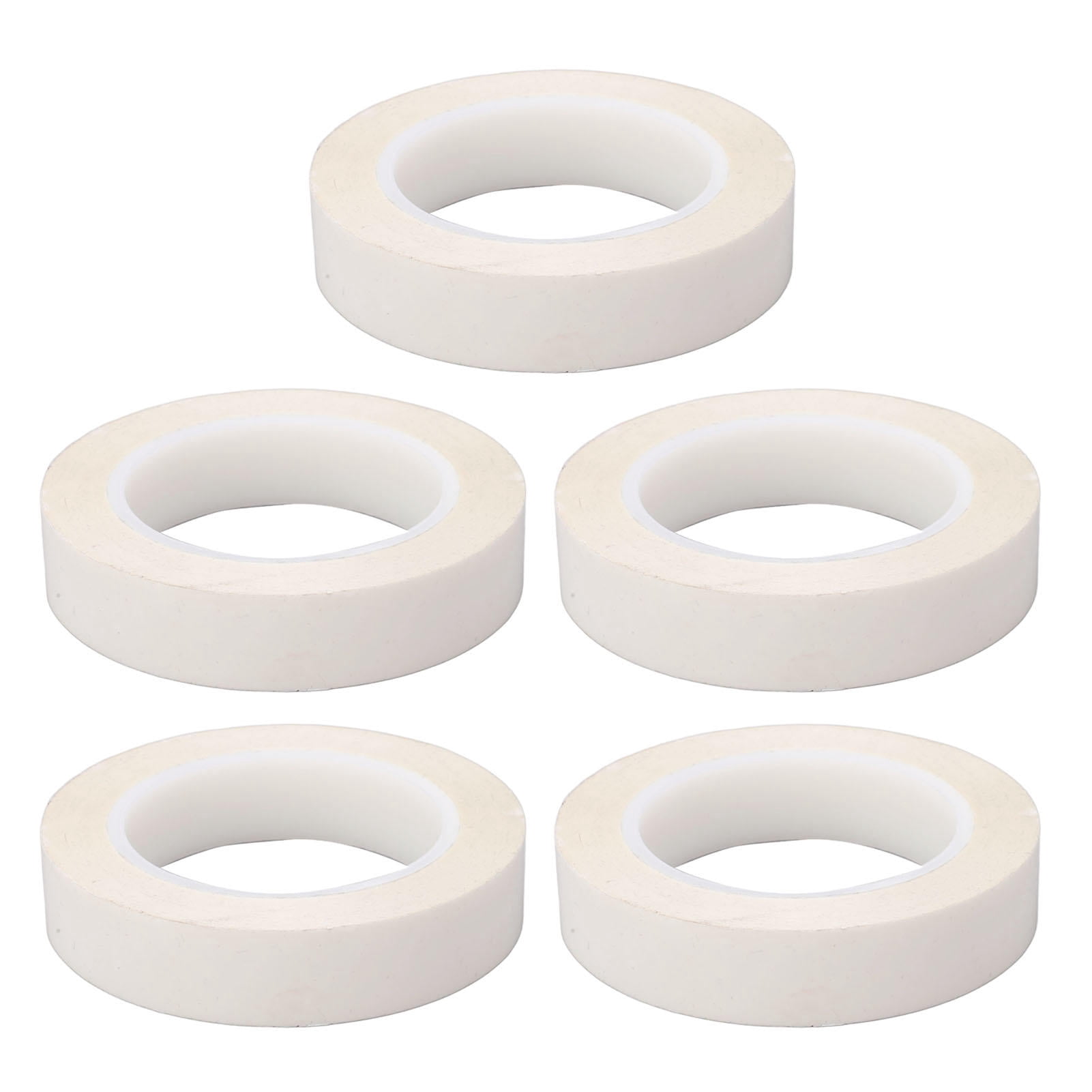 Yajisi 5-Pack 0.05mm PET Heat-Resistant White Adhesive Tape – 25mm Width, 66m Total Length, Ideal for Electrical Insulation & Motor Component Fixing
