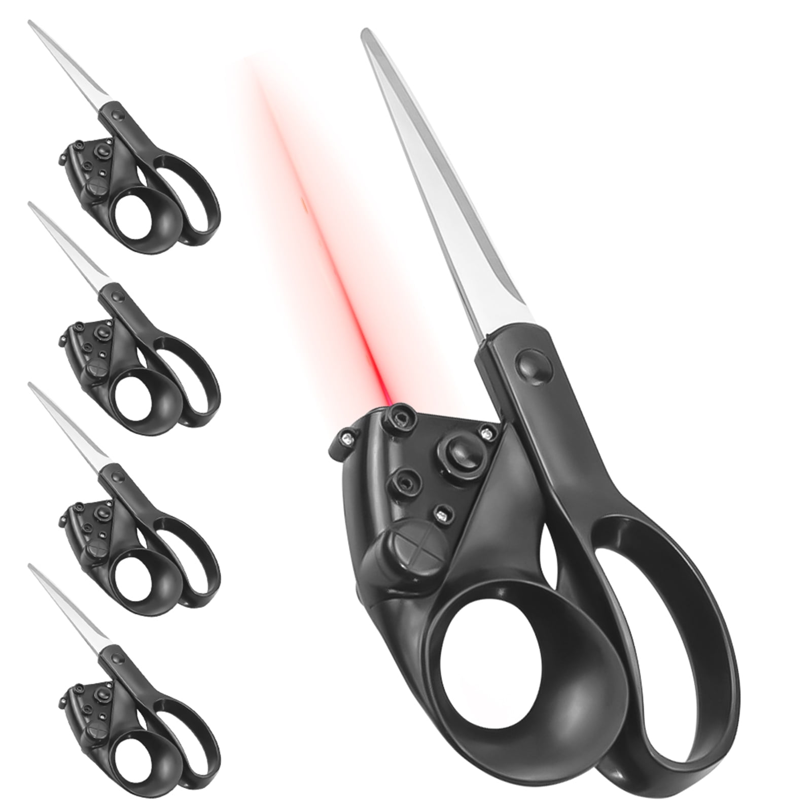 Yajisi 5 Pack Household Laser Scissors Multifunctional Sewing Shears with 6.5Ft Guide for Fabric Paper Cutting