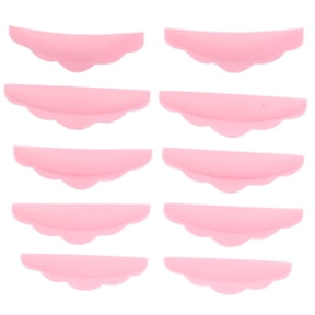 Yajisi 5 Pairs Silicone Eyelash Perming Shield Pads Reusable Lash Lift Makeup Tool Set, Pink (1.9 inches / 4.8 cm)