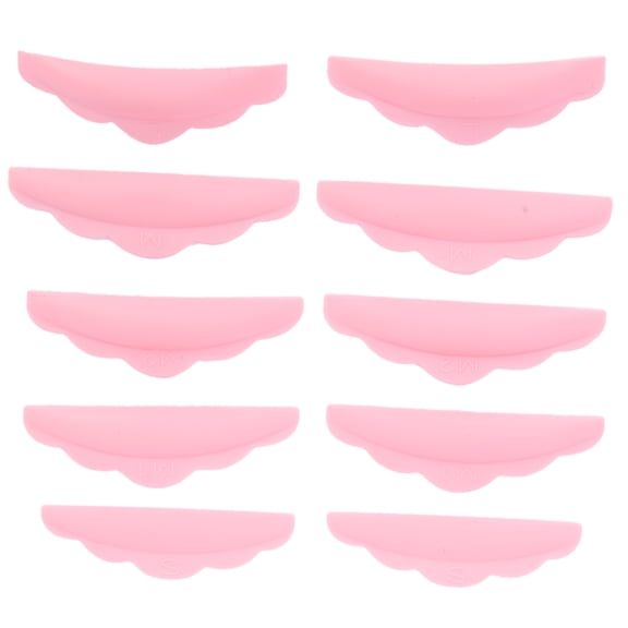 Yajisi 5 Pairs Silicone Eyelash Perming Shield Pads Reusable Lash Lift Makeup Tool Set, Pink (1.9 inches / 4.8 cm)
