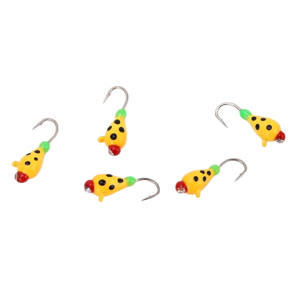 Yajisi 5 Pcs Ice Fishing Hooks High Carbon Steel Fishing Jigs Kit Winter Lure Heads Outdoor 0.15 inches / 4 mm