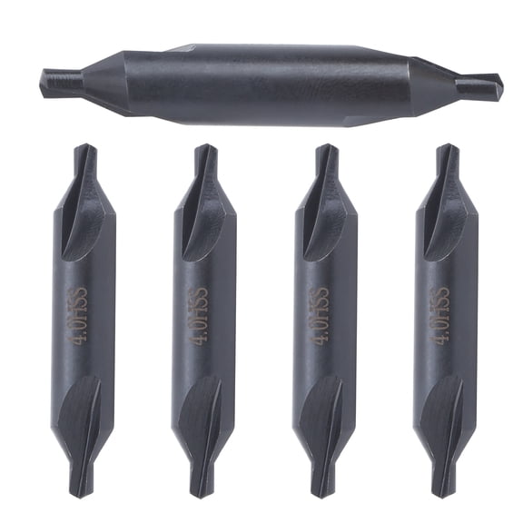 Yajisi 5-Piece High Speed Steel A-Type Center Drill Bit Set, 4mm / 0.16 Inches, Premium All-Ground Spiral Positioning Tool for Precision Die and Stainless Steel Metalworking