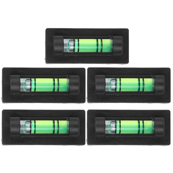 Yajisi 5-Piece Mini Plastic Bracket Level Set in Black - Eco-Friendly Compact Bubble Level for Adjusting Camera Tripods, Telescopes, and Precision Horizontal Alignment (1.57 in / 4 cm)