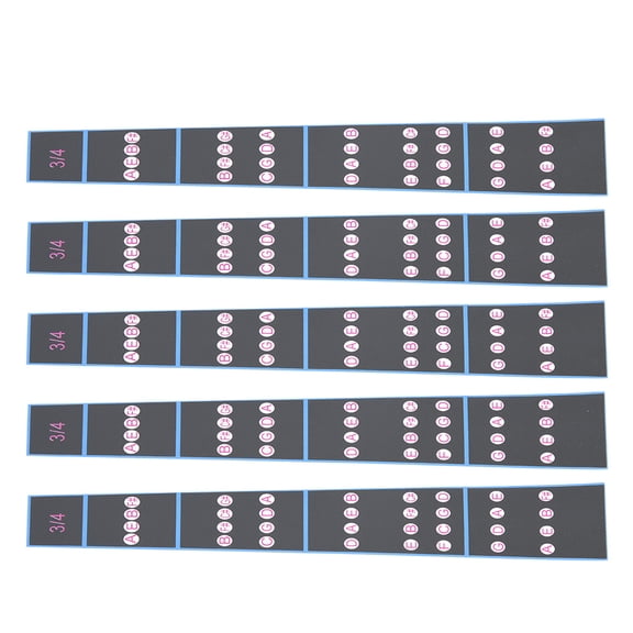 Yajisi 5 Pieces Violin Fretboard Sticker Fingerboard Tape, Fretless Fingering Guide for Beginners, 3/4 Size Musical Scale Decal, Easy Installation, PVC Material, Stringed Instrument Accessory