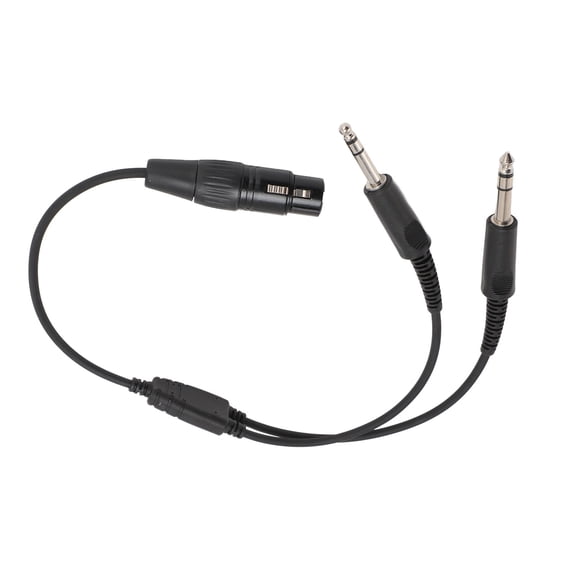 Yajisi 5 Pin XLR Female to Dual GA Male Plug Headphone Adapter, Premium General Aviation Headset Converter Cable Splitter for Fixed-Wing Aircraft Cockpit Intercom Systems, Black