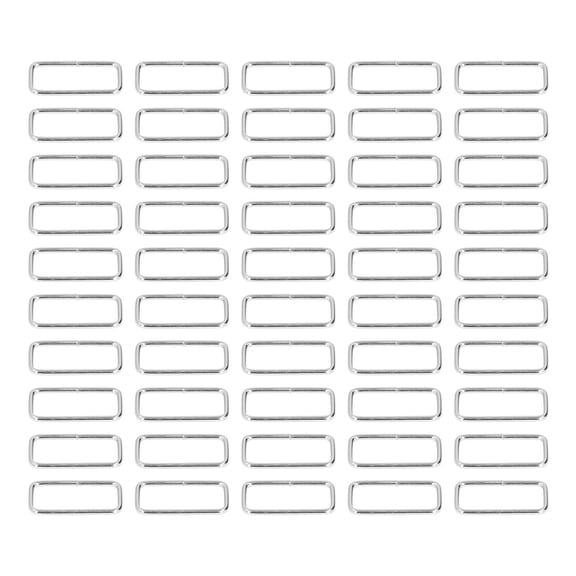 Yajisi 50 Pcs Metal Rectangle Rings, 1.5 Inch (38mm) Iron Buckle Fasteners for Handbags, Belts, DIY Crafting Sewing Hardware, 2.8mm Thickness