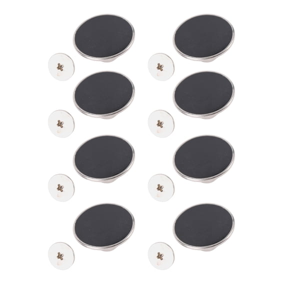 Yajisi 50 Sets Pants Button Pins 17mm Stainless Steel Black Buttons 2x6.5mm Pointed Crossed Iron Screws Adjustable Replacement for Clothing Decor (17mm / 0.67 in)