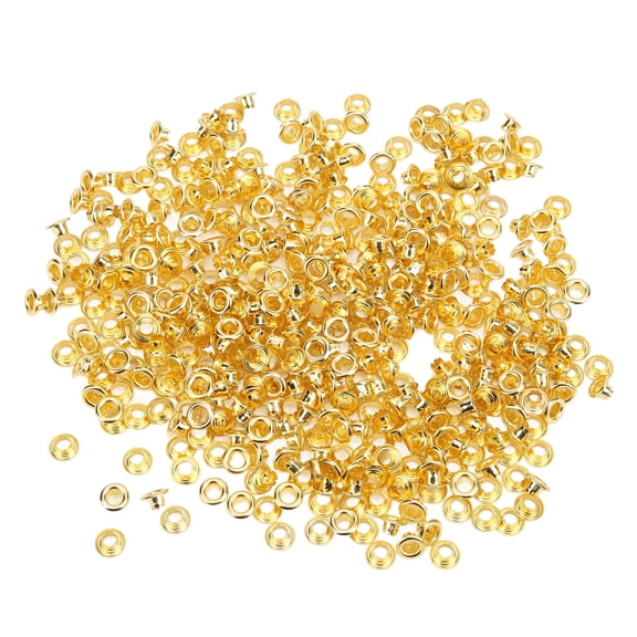 Yajisi 500 Pcs Metal Grommet Eyelets for Luggage Shoes Hats Accessories, Golden, 0.18 x 0.4 x 0.2 inches / 4.5 x 9 x 5 mm