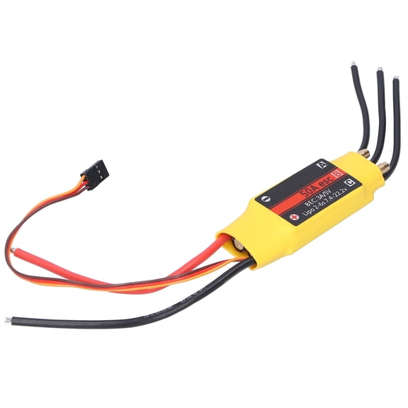 Yajisi 50A 2-Way Brushless ESC Electronic Speed Controller with 5V/3A BEC for RC Boat Models Air Boat Water Cooling Accessory (15.00 x 10.00 x 3.00 cm / 5.91 x 3.94 x 1.18 inches)