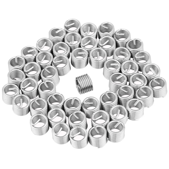 Yajisi 50pcs Stainless Steel Coiled Wire Helical Screw Thread Inserts M8 x 1.25 x 1.5D Length Heavy-Duty Hardware Tool Assortment Kit for Metal Repair (4.33 inches / 11 cm)