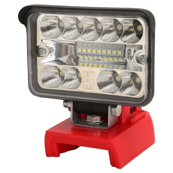 Yajisi 54W LED Rechargeable Work Light 2800lm 3-Inch / 7.62 cm Portable Flood Light 18PCS Lamp Beads for 18V Battery (Battery Not Included) for Auto Repair, Job Site, and Emergency Use, Black