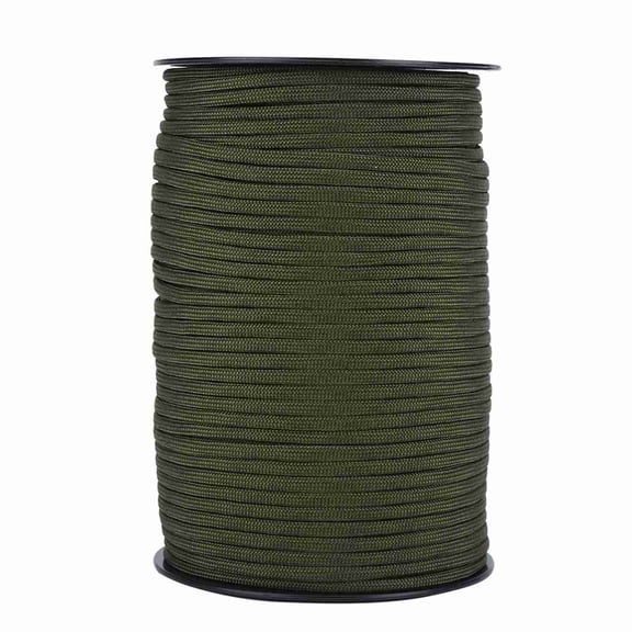 Yajisi 550 Reflective Paracord Parachute Cord Lanyard 9 Strand Core, 328.1 ft / 100m Length, 0.15 inches / 4mm Diameter Utility Rope for Camping & Outdoors - Army Green