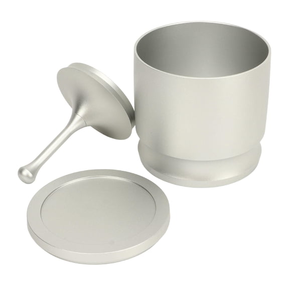 Yajisi 58mm / 2.28 inches Aluminum Alloy Coffee Dosing Cup Ring Press Anti-Flying Powder Picker Portafilter Accessory for Espresso Machines Barista Tools Silver