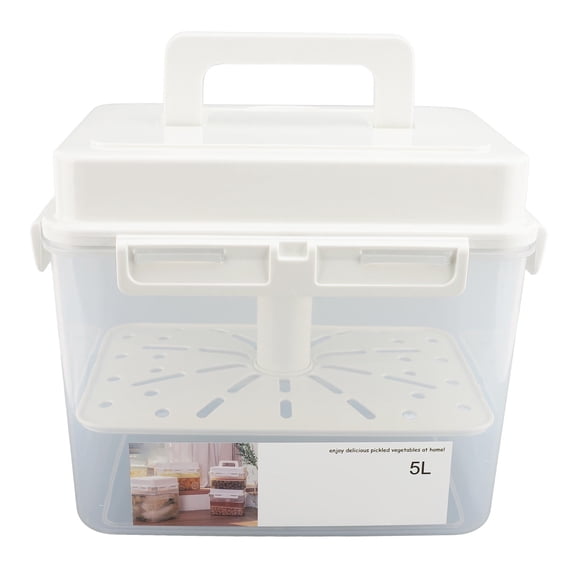 Yajisi 5L Pickle Fermentation Container, Airtight Sealed Lid, Portable Handle, Leakproof, 9.06 x 7.87 x 5.12 in