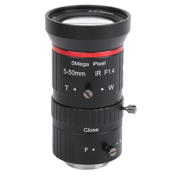 Yajisi 5MP Security Camera Zoom Lens, Professional Industrial CS Mount Manual Iris Aperture Focus, Varifocal Surveillance Lens 5-50mm (0.2-1.97 inches)