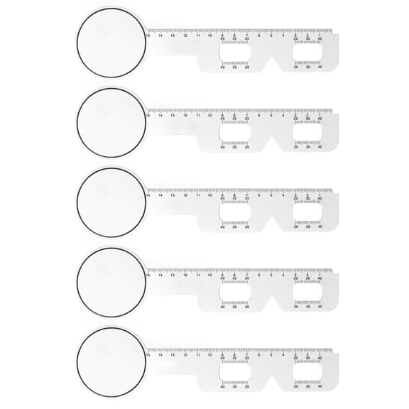 Yajisi 5Pcs PD Ruler Pupil Distance Meter Pupillometer Plastic PD Measurement Ruler for Eye (8.66 inches / 22 cm)