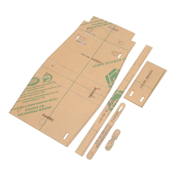 Yajisi 5Pcs Shoulder Bag Acrylic Template, Clear Laser Cut Stencil Set for DIY Leather Crafting (14.96 x 7.48 x 0.08 Inches / 38.0 x 19.0 x 0.2 cm)