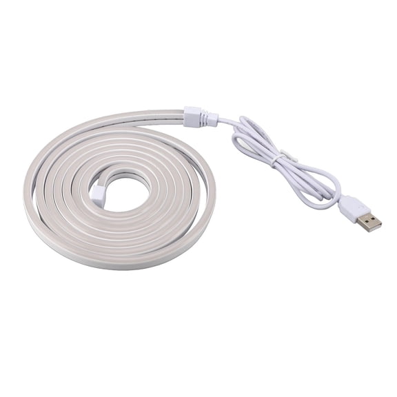 Yajisi 6.5ft Flexible USB LED Neon Rope Light  Waterproof Silicone Strip, White Glow for Indoor & Outdoor Use
