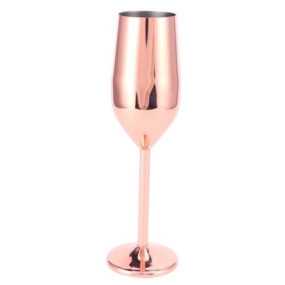 Yajisi 6.7 oz (200ml) Stainless Steel Champagne Flute, Shatterproof Elegant Wine Goblet Cup for Bar, Wedding, Party, Banquet and Picnic, Copper Plated
