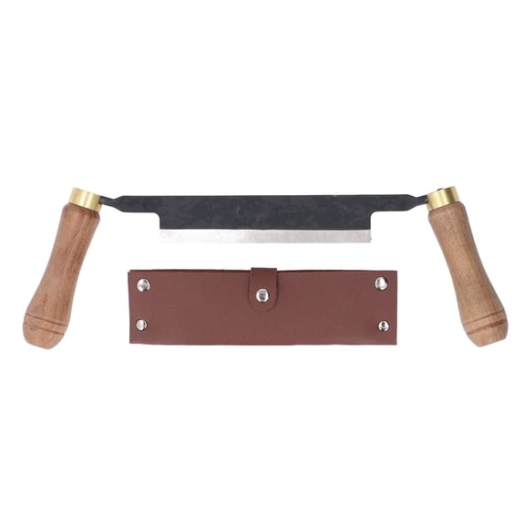 Yajisi 6in Draw Cutter Debarking Tool, Heavy-Duty Carbon Steel Woodworking Draw Knife with Wooden Handles & Leather Sheath, 14.17x5.51x1.57in