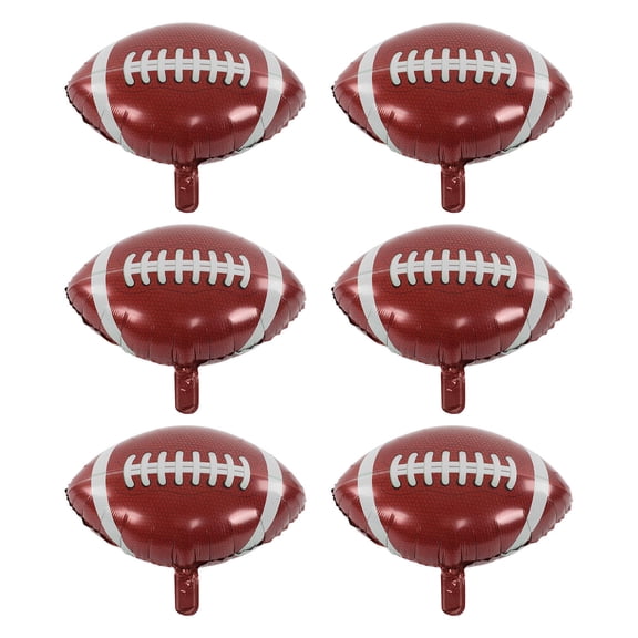 Yajisi 6Pack FootballThemed Aluminum Foil Balloons Large, Reusable, Safe, NonToxic, Ideal Party & Gift Decor