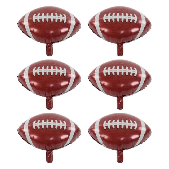 Yajisi 6Pcs Football Balloons, Aluminum Foil Balloons Safe Nontoxic Reusable for Sports Party Decorations, 20.87 x 20.08in